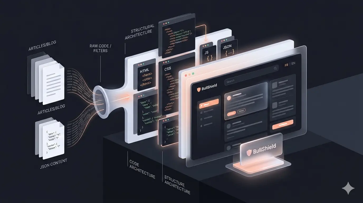 Aperçu des coulisses de création du site BullShield