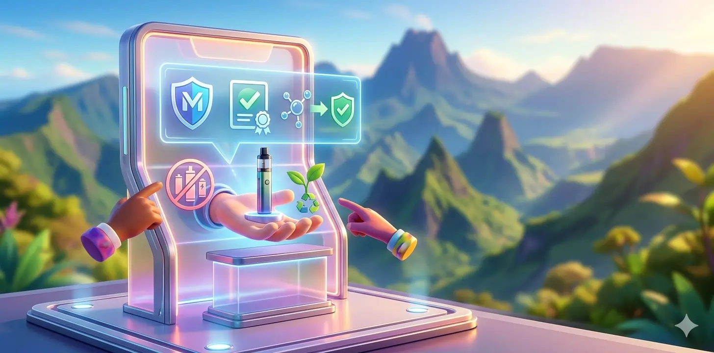 Produits de vape présentés dans une boutique spécialisée