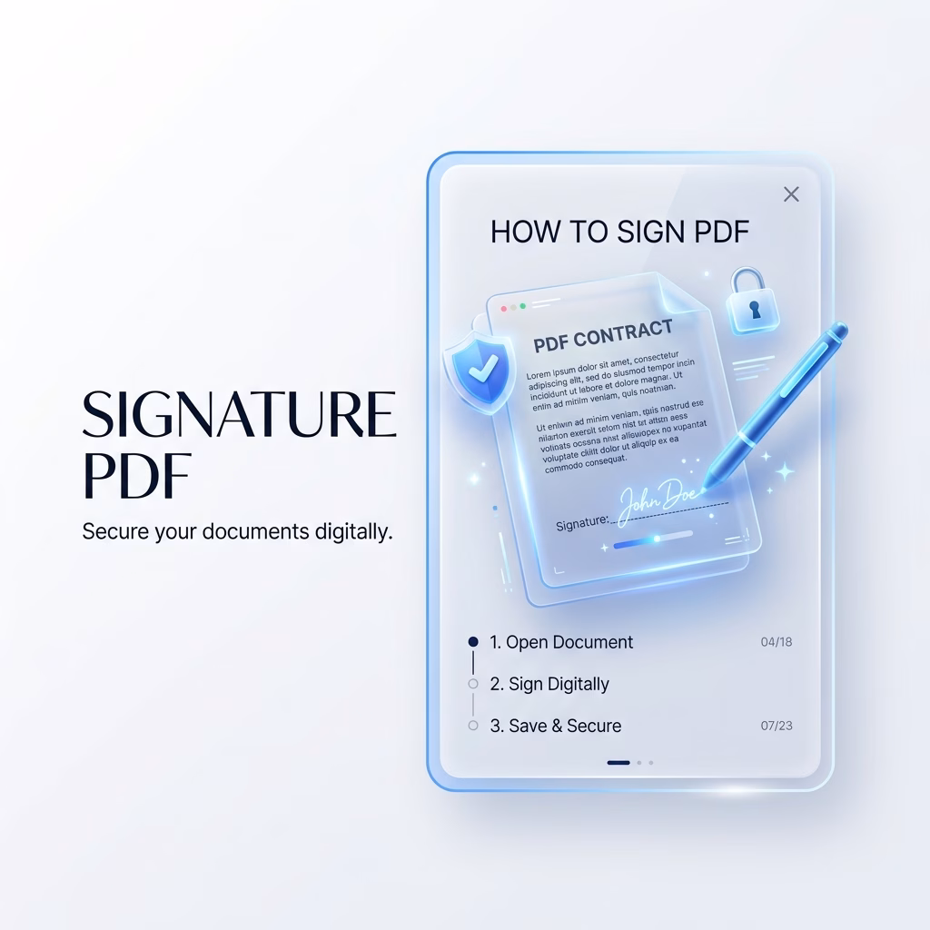 Illustration de la signature électronique de document PDF